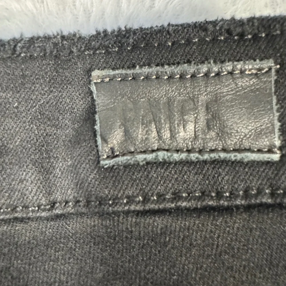 Paige Verdugo Crop Jeans Womens 30 Black Distressed‎ Skinny Ripped Raw Hem USA